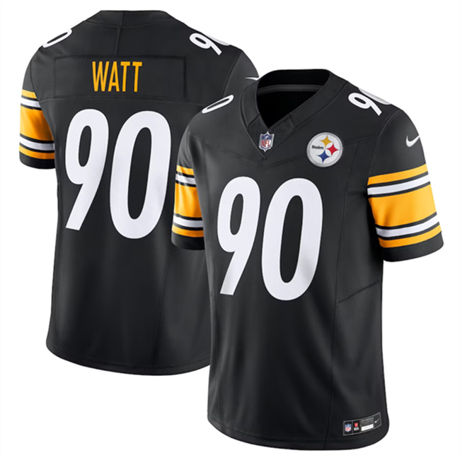 Youth Pittsburgh Steelers #90 T. J. Watt Black 2023 F.U.S.E. Vapor Untouchable Limited Stitched Football Jersey